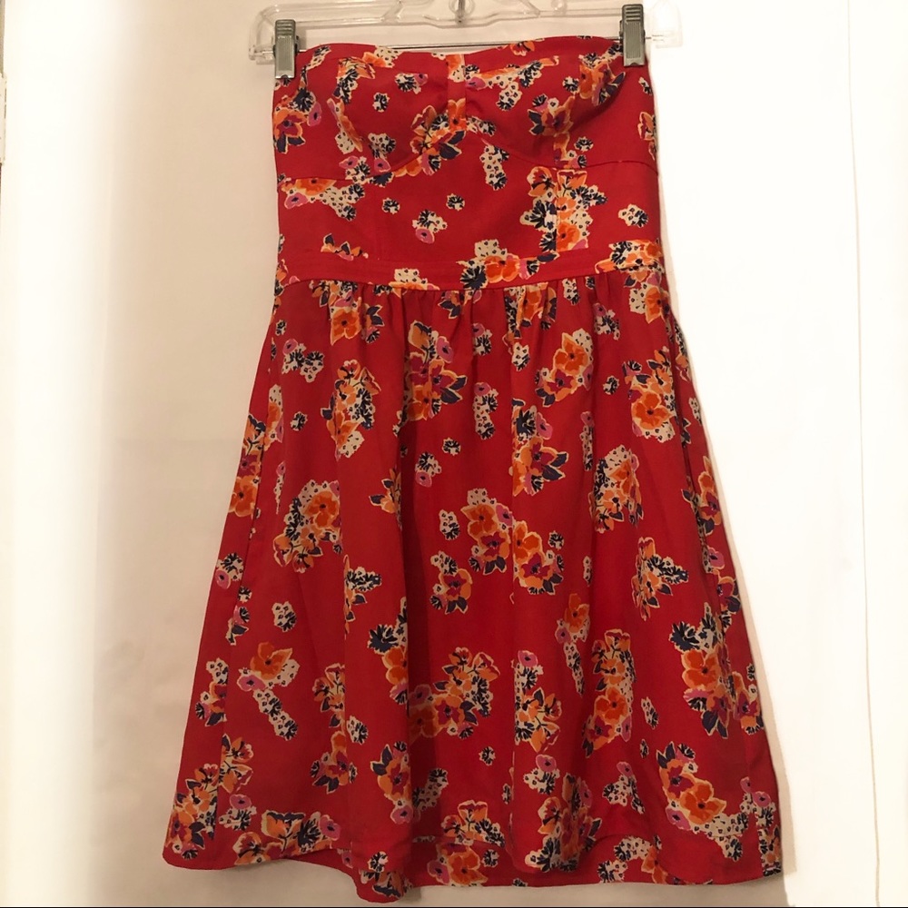 American Eagle Outfitters Dress Floral Strapless